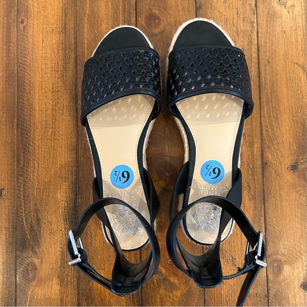 Vince Camuto Black Espadrille Sandals - Picture 4 of 9